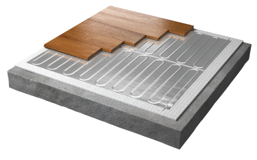 malla en aluminio suelo radiante para pavimento en madera